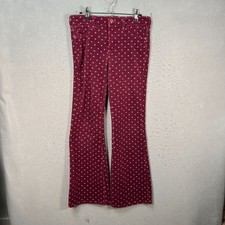 Pilcro The Letterpress High-Rise Bootcut Corduroy Pants Burgundy Floral Sz 26