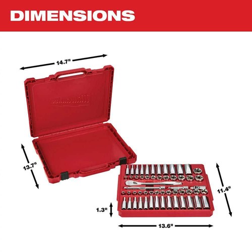 Milwaukee 1/4 in. and 3/8 in. Drive SAE Ratchet and Socket Mechanics Tool Set - Picture 5 of 12