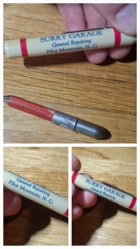 Surry Garage Pilot Mountain NC Advertising Bullet Pencil North Carolina