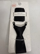 Toddler Tie and Pocket Square Set ,Black Ages 3 