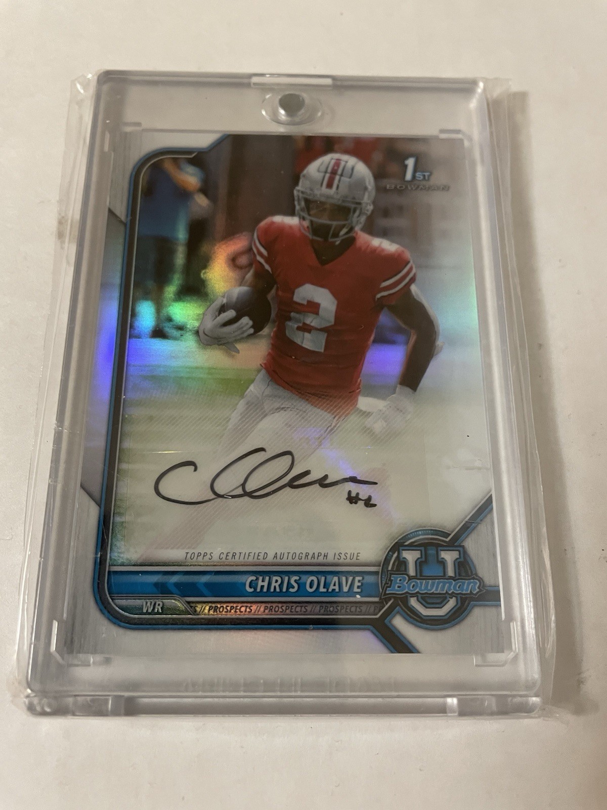 2021-22 Bowman University Chrome 1st Chris Olave Refractor Auto #BCPA-CO Saints