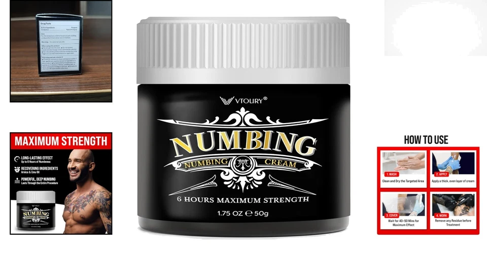 Crema anestésica profunda de 50 g con vitamina E y árnica para la máxima comodidad de la piel Foto 2 de 4