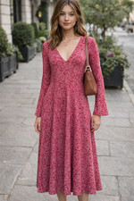 VTG Diane Von Furtensberg Dress Size 6 Ditsy 100% Silk Abstract Romantic 90s Y2k