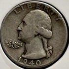 1940 Washington Quarter Silver 25C Circulated Business Strike Uncertified (16)