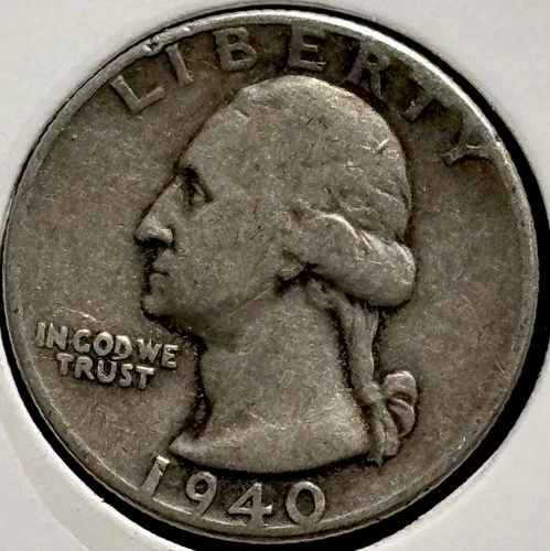 1940 Washington Quarter Silver 25C Circulated Business Strike Uncertified (16)