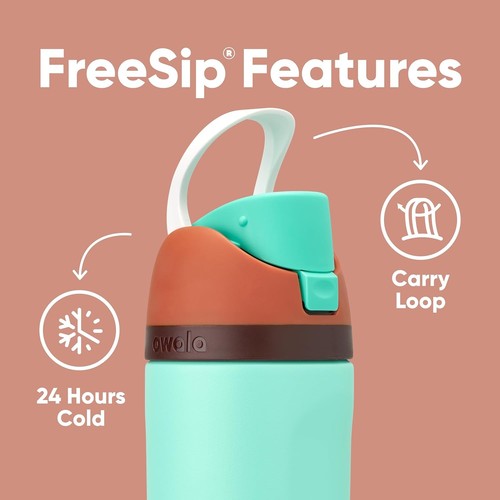 Kids Water Bottle Stainless Steel Insulated 16 oz Sport BPA Free Mint Chocolate - Picture 6 of 7