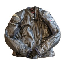RST R-Sport Mens Leather Motorcycle Jacket Black Size 42/44 CE AA Good Condition