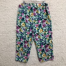 VINTAGE Victorias Secret Pajama Pants Medium Women Allover Floral Gold Label 90s
