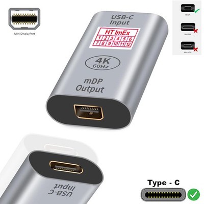 Adapter USB 3.1 Type-C (Input) auf Mini-DisplayPort (Output) unterstützt 4K/60Hz