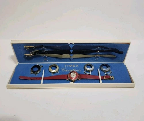 Vintage Timex Cavatina Set With Accessories In Case Untested
