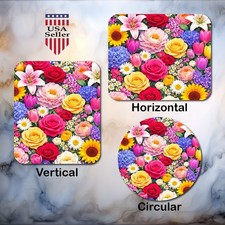 Flower Floral Collage Mouse Pad Mousepad School Office Desk Mat