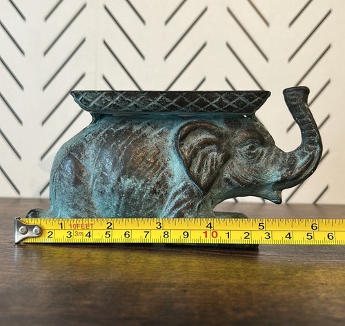 Antiker Bronze Patina schwerer Elefantenrüssel oben Briefbeschwerer Guss Skulptur 813g - Bild 3 von 10