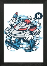 Cartoon Illustration 285 Framed Wall Art Poster Canvas Print Picture