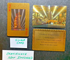 Swap Playing Card  DUBAI   Gold Foil 99.9% Pure 24 Carat Gold  JACK  OF DIAMONDS