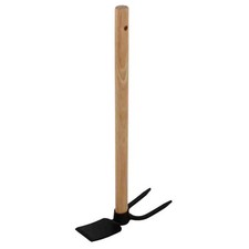 Doppelhacke (Stahl) mit Holzstiel | Bodenhacke, Handhacke, Unkrauthacke