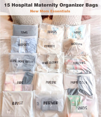 15 Pack Hospital Bags for Labor and Delivery,11 x 14 Inch Maternity Hospital ...