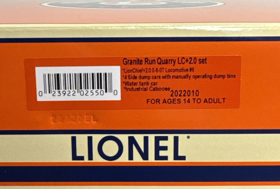 Lionel #2022010 Granite Run Quarry LionChief Plus 2.0 Set 0-6-0T Locomotive NOS! - Image 2 of 4