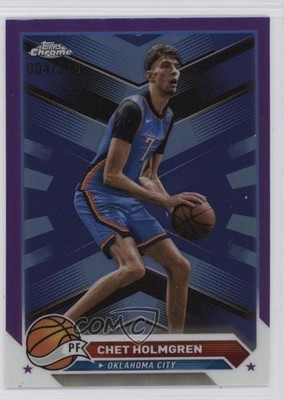 2023-24 Topps Chrome Purple Refractor 4/349 Chet Holmgren #196 5h0