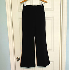 Express Black High Rise Flared Dress Pants Flat Front Zip Hook Eye Size 0S