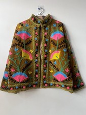 Uzbek boho chic coat Hand embroidery coat Velvet suzani jacket women's wear coat