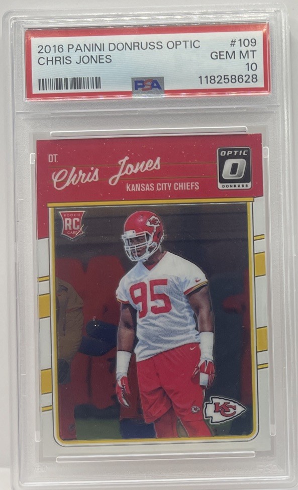 2016 Panini Donruss Optic Chris Jones Rookie Card RC #109 PSA 10 GEM KC Chiefs
