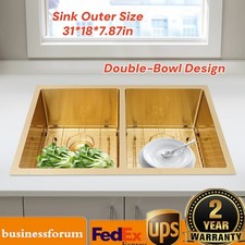 Kitchen Sinks Double Sink Bowl Sink W/ Drainers Sink Bottom Grids Lid