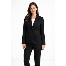 J.Crew Black Wool Blend One Button Blazer Jacket career Classic Office Womens 6
