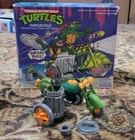 Vintage 1989 TMNT Turtlecycle W/Box  Motocycle Sewer Cycle with sidecar