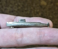 RARE VINTAGE US NAVY SUBMARINE GD GENERAL DYNAMICS SILVER TONE TIE CLIP BALFOUR