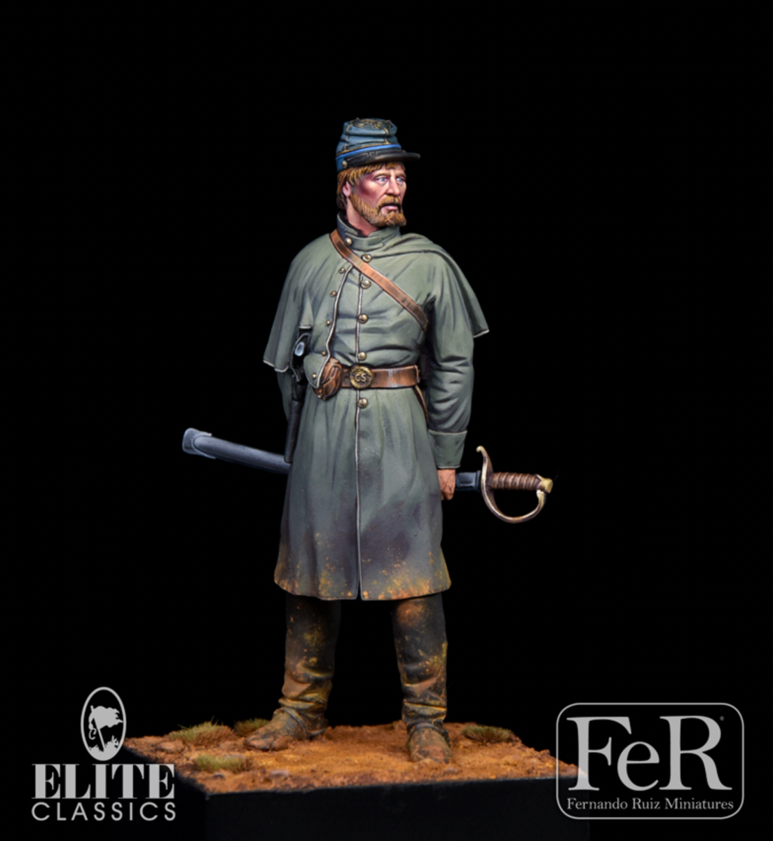 Confederate Infantry Officer Painted Toy Soldier Miniature Pre