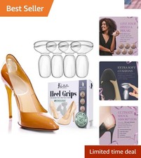 Silicone Heel Pads for Shoes. Soft Heel Grips or Inserts for Big Shoes, Allev...