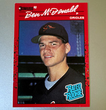 Donruss 1990 Rated Rookie Ben McDonald Baltimore Orioles #32 RC Baseball Card. rookie card picture