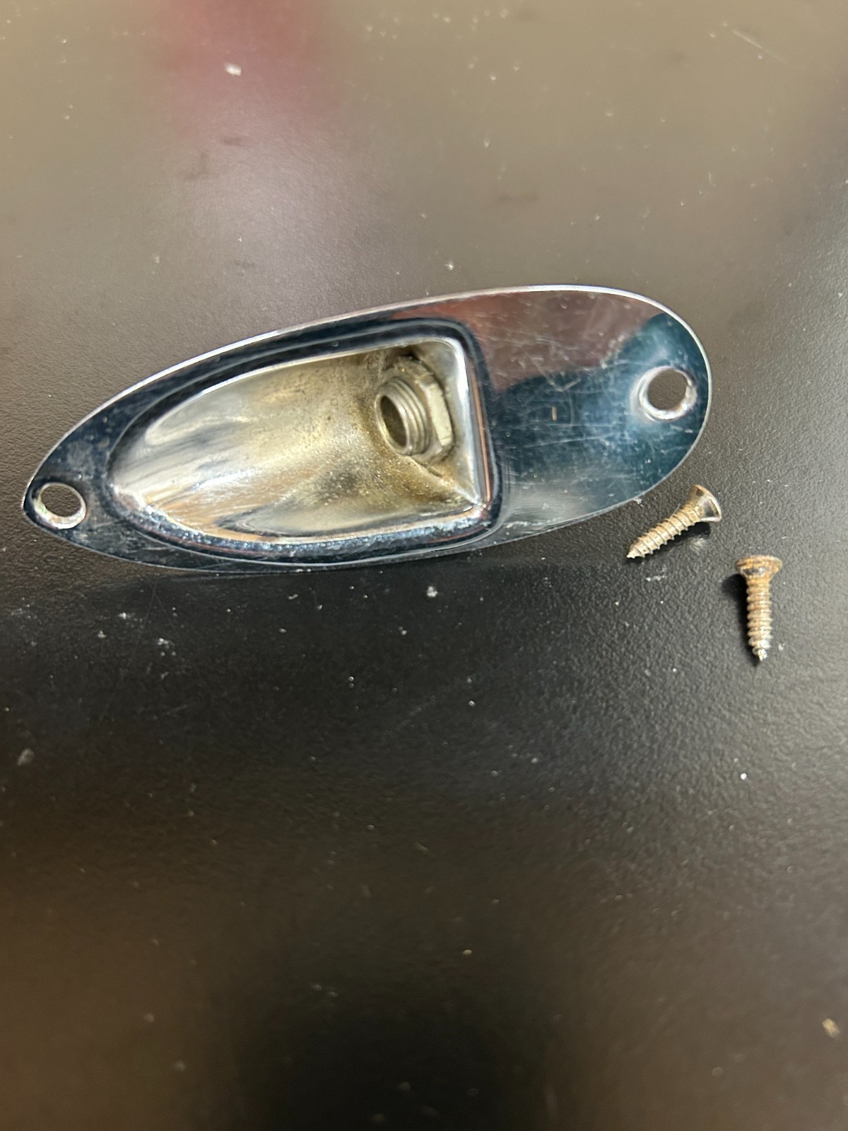 1974 Vintage Fender Stratocaster Input Jack Cup Aged Patina 1970 s 1975 1976