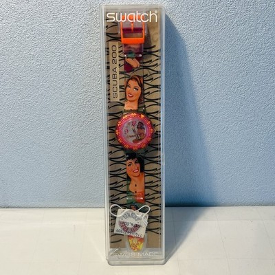 Vintage 1990s Swatch Scuba 200 Unisex 37mm NOS Unused w/ Protective Seal