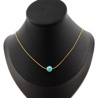 Mineralien Und Edelsteine. Halskette 1 Perle Howlite TüRkis 8 Mm. Kette