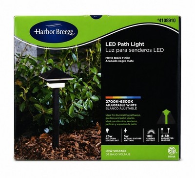2 Pack Harbor Breeze LED Path Light Low Voltage 2700K-6500K Outdoor NEW