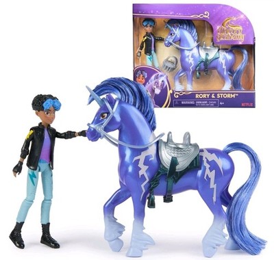 Unicorn Academy Set - Rory and Unicorn Storm with Real Mane and Tail and Br