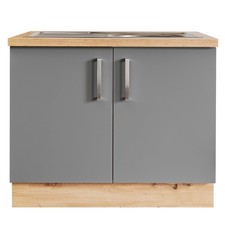 Spülenunterschrank DAVOS - schiefergrau - Artisan Eiche - 100 cm
