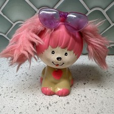 Vtg 1983 Poochie w/ Sunglasses Stamper Tag Mattel Pink White Puppy Dog AS IS