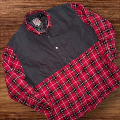 #ad Vintage 90s Craftsman Carhartt Plaid Snap Button Workwear Jacket Size XXL $44.99