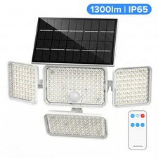 LED Solar Lights With Motion Sensor 10W 1300LM Outdoor Waterproof Security Lamp