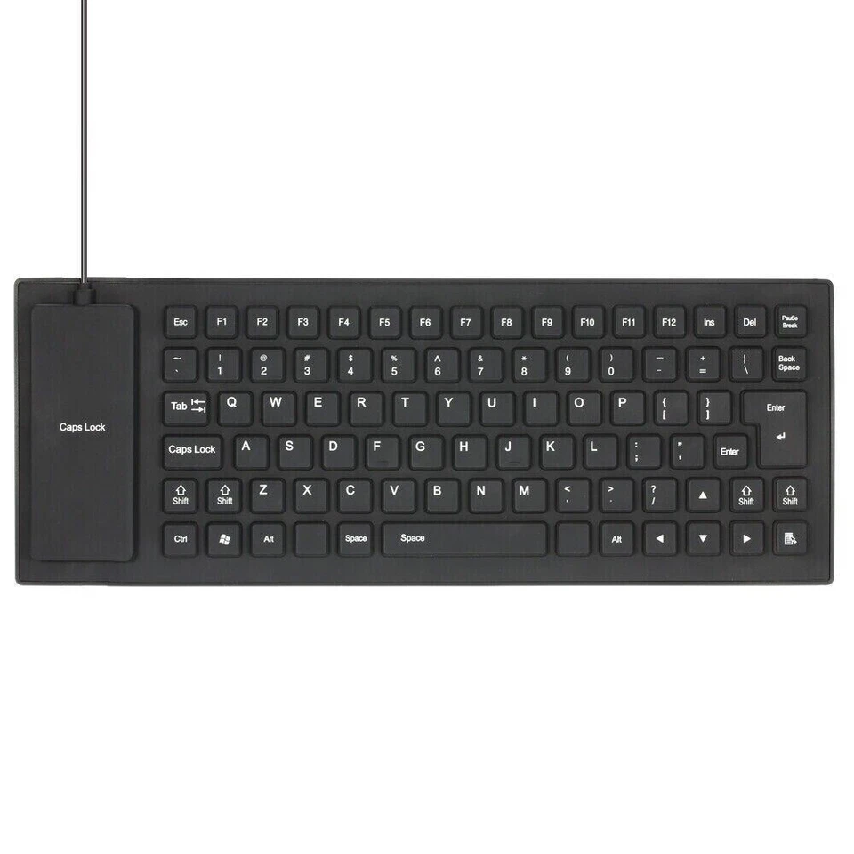 Waterproof Silicone Keyboard Foldable Flexible USB Dustproof DirtProof Full Size - Image 2 of 4