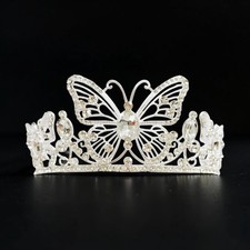 Silver butterfly tiara, Fairy Costume Tiara, cosplay headdress, wedding crown