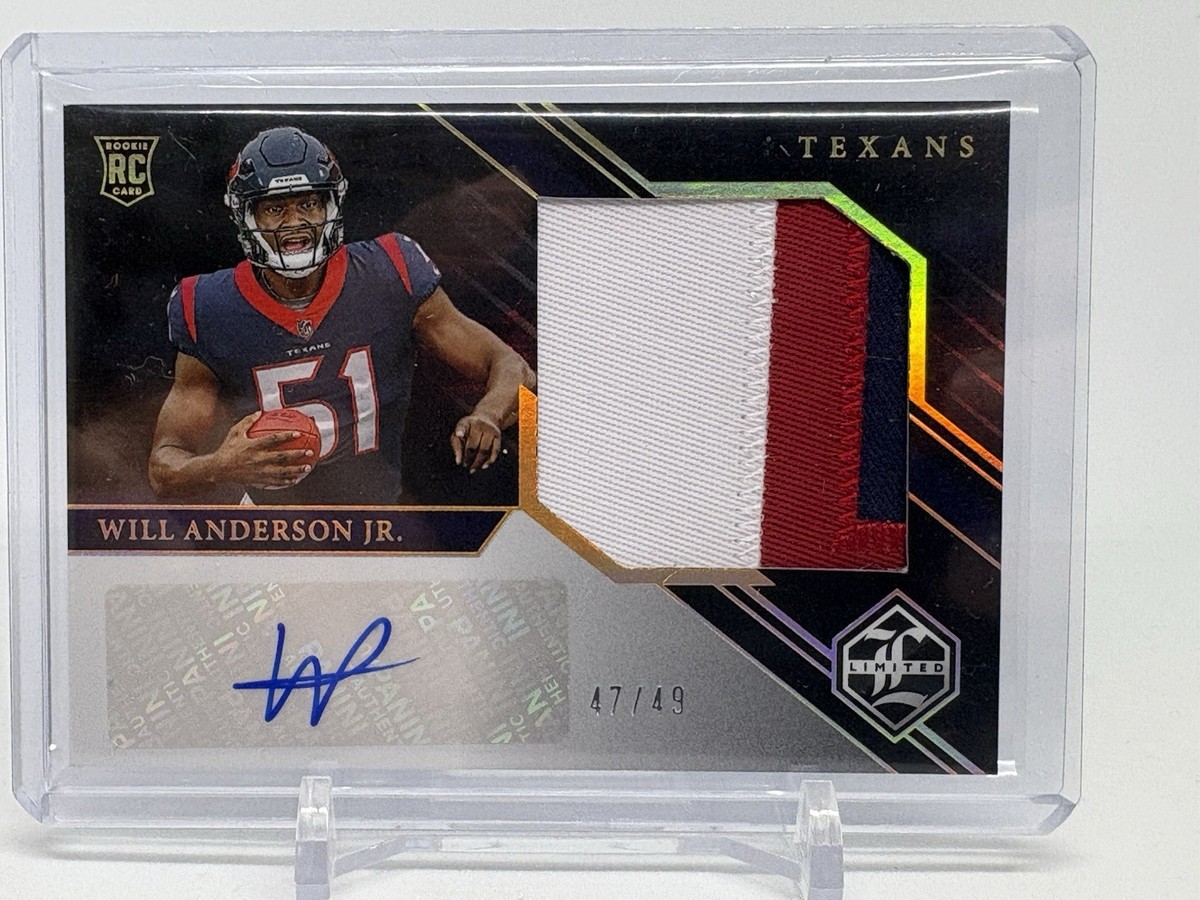 2023 Panini Limited Will Anderson Jr. Patch Auto RPA /49