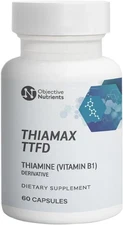 Objective Nutrients Thiamax Vitamin B1 (Thiamine TTFD) Capsules, No Fillers o...