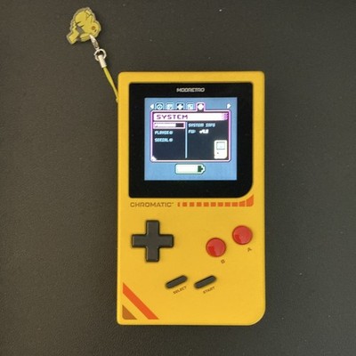 ModRetro Chromatic Handheld System, Yellow w/ ModRetro Tetris
