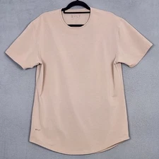BYLT Shirt Mens Large Sand Beige Drop Cut Lux Soft Curved Hem Premium Tee