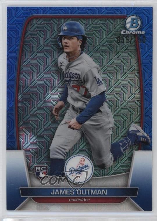 2023 Bowman Mega Box Chrome Blue Mojo Refractor 56/150 James Outman #13 3hd