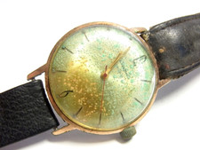 VINTAGE HERREN ARMBANDUHR GLASHÜTTE WERK MIT 17 STEINEN - WIE AUFGEFUNDEN,UM 197