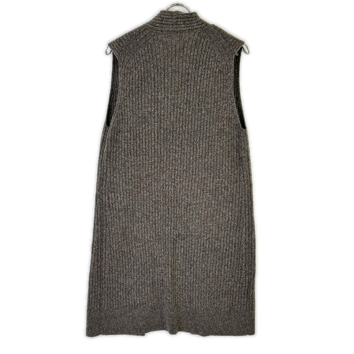 TOYOBOSHI TOYA 13IT-PC2622 Sencha Moku Cashmere 100% Knit Long Vest Best F gray View 2